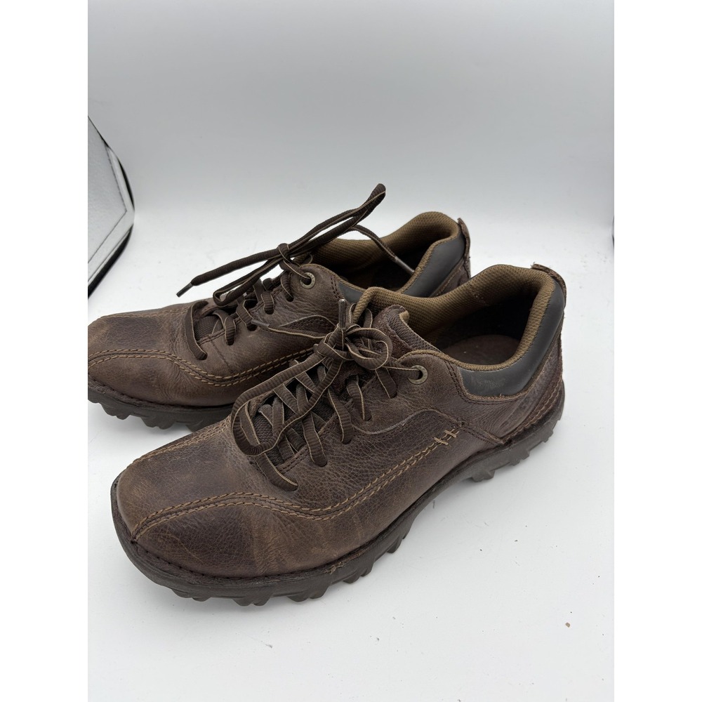 CAT Shoes Mens Size 7.5 Brown Leather Lace Up Casual Sneakers Comfort Traction